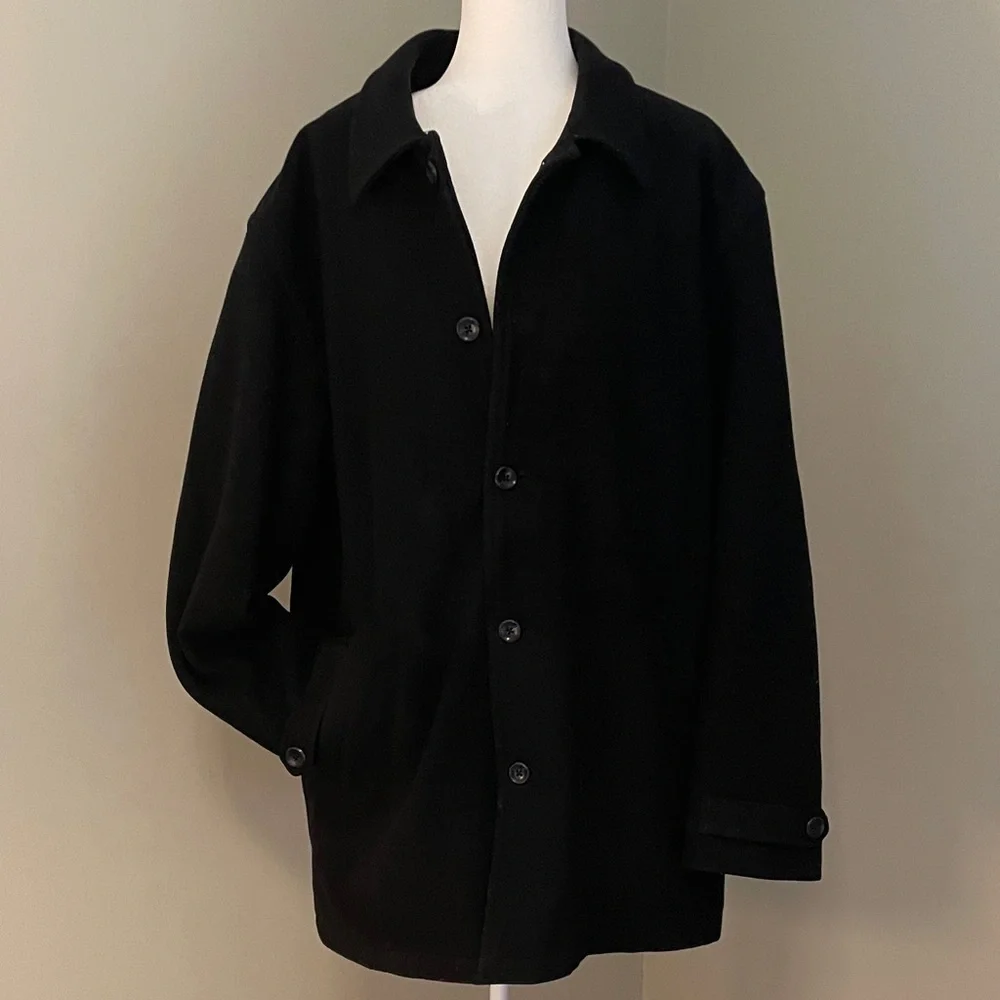 GAP Men's Black Wool Button-Up Jacket